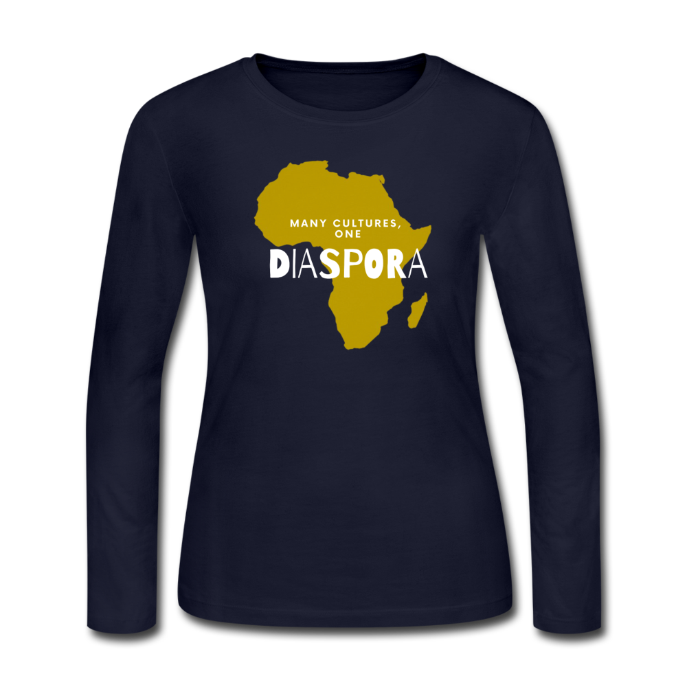 One Diaspora Women's Long Sleeve Jersey T-Shirt - navy