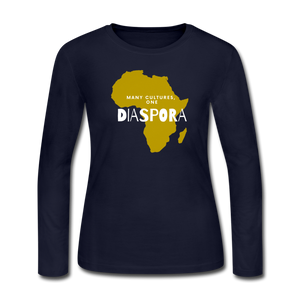 One Diaspora Women's Long Sleeve Jersey T-Shirt - navy