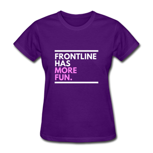 Frontline Women's Tee (White Font) - purple