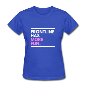 Frontline Women's Tee (White Font) - royal blue