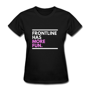 Frontline Women's Tee (White Font) - black