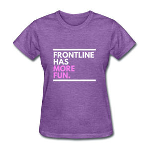 Frontline Women's Tee (White Font) - purple heather