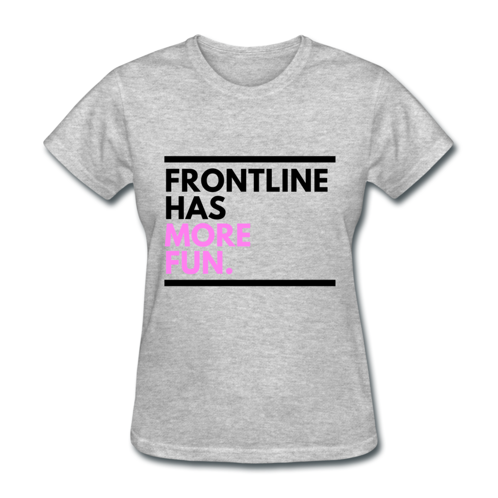 Women's Frontline Tee (Black Font) - heather gray