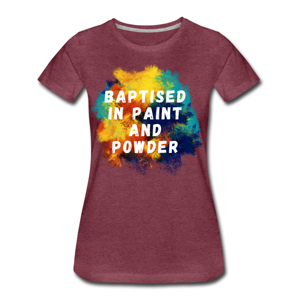 Baptised Tee - heather burgundy