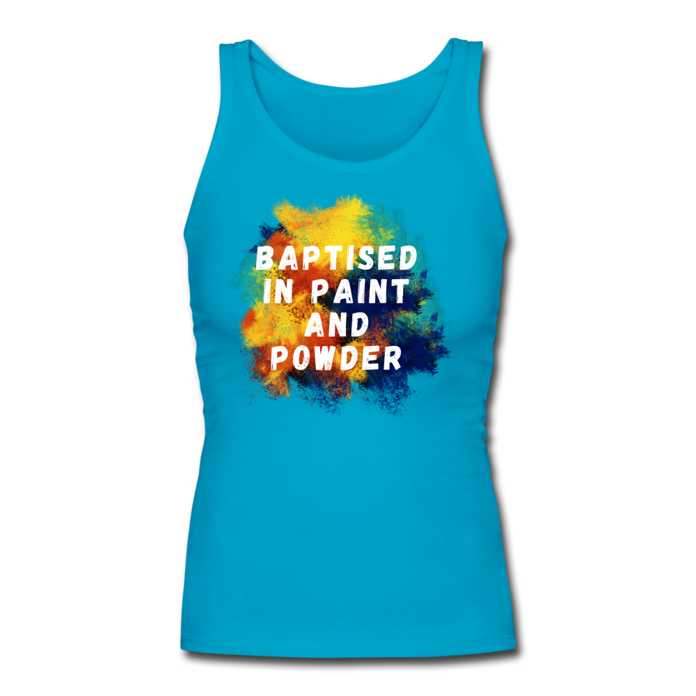 Baptised Women's Longer Length Fitted Tank - turquoise