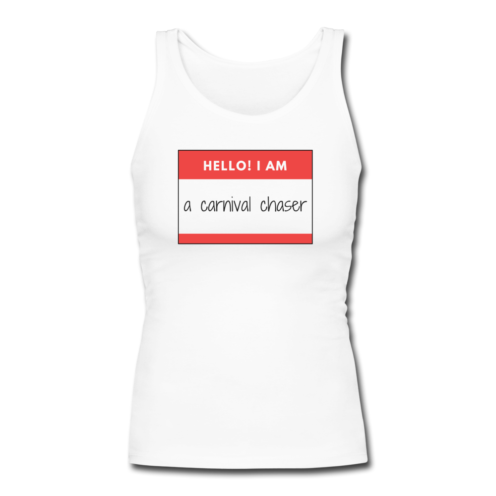 Carnival Chaser Women's Longer Length Fitted Tank - white
