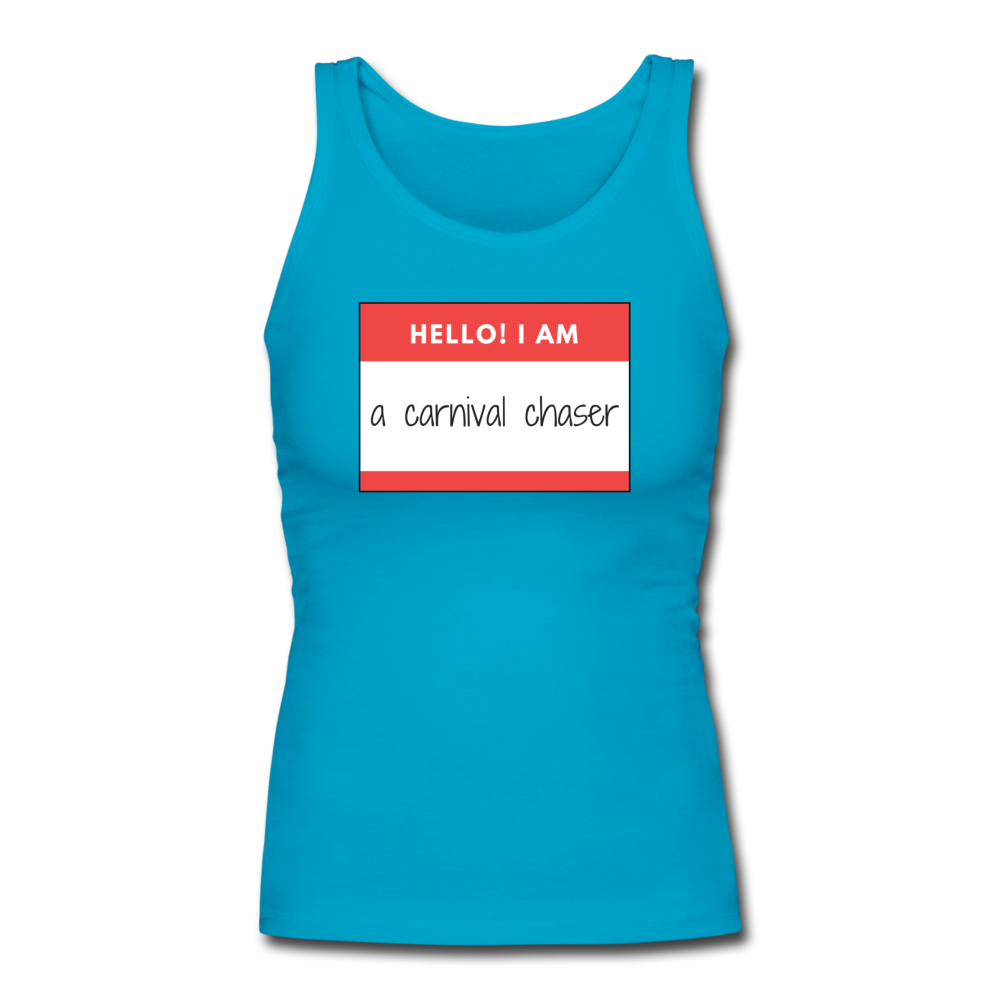 Carnival Chaser Women's Longer Length Fitted Tank - turquoise