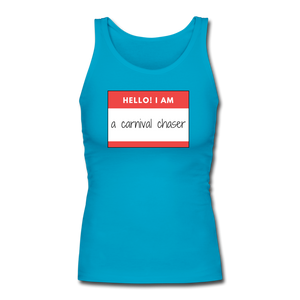 Carnival Chaser Women's Longer Length Fitted Tank - turquoise