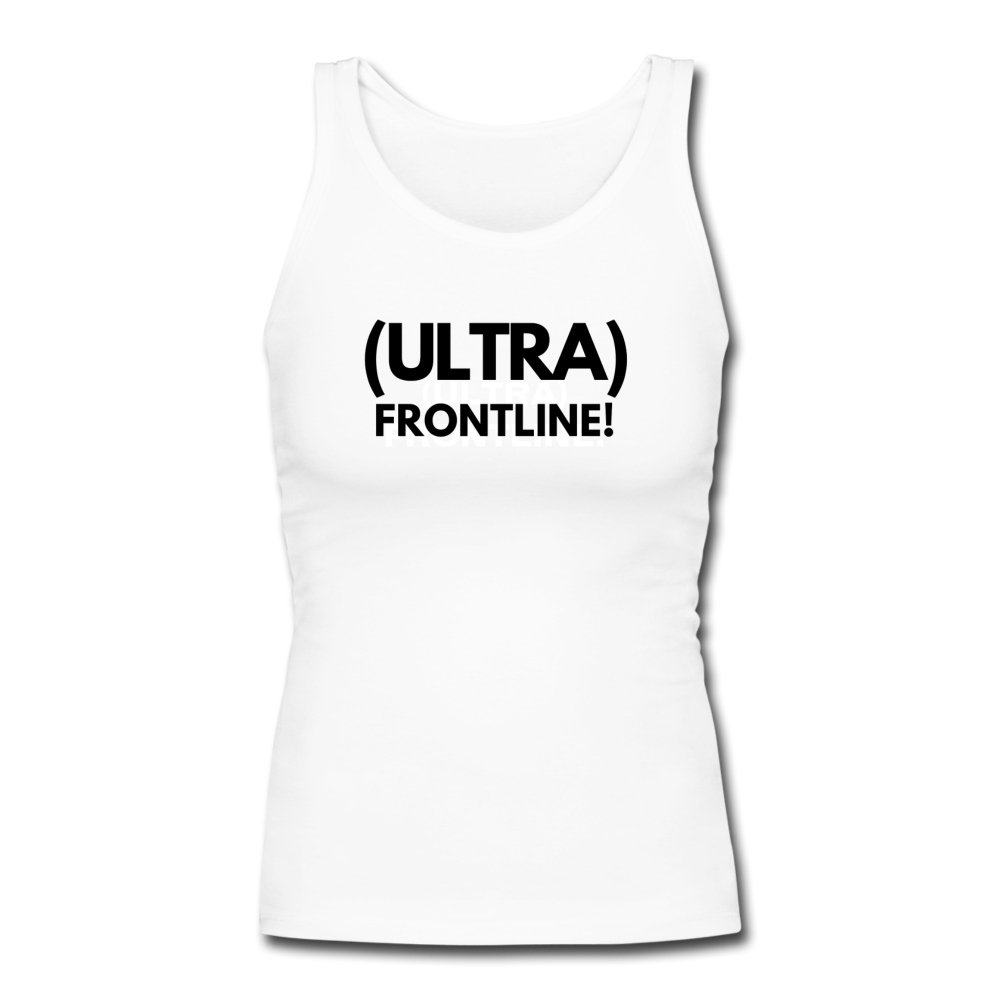 (Ultra) Frontline Women's Longer Length Fitted Tank - white